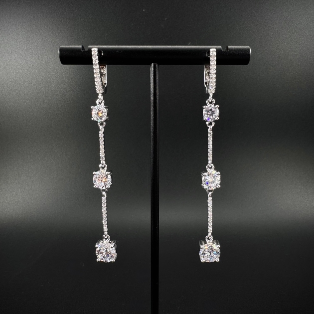 Silver earrings-diamondlite-for woman
