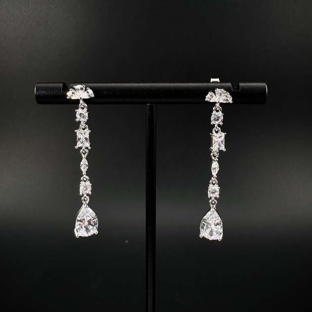 Silver earrings-diamondlite-for woman