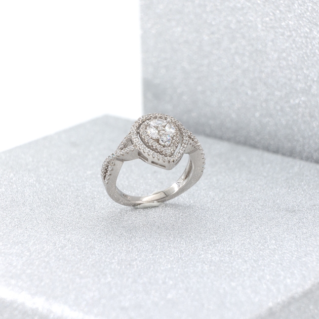 Silver ring-diamondlite-for woman