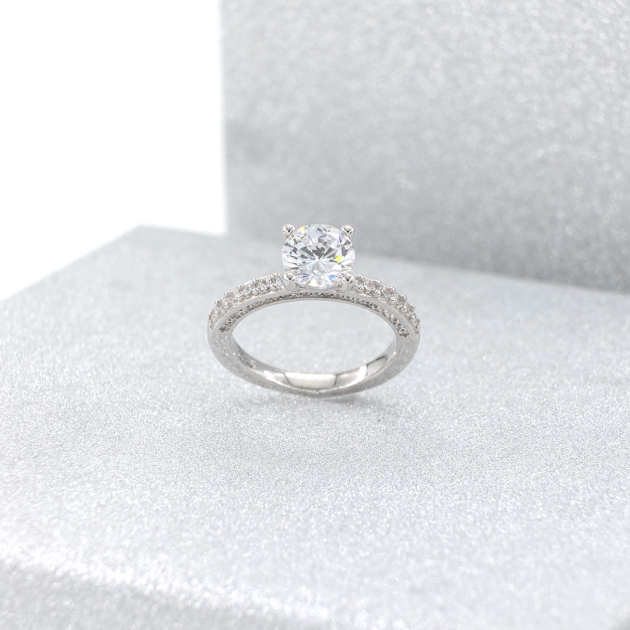 Silver ring-diamondlite-for woman