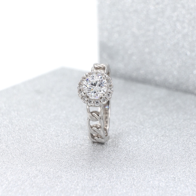 Silver ring-diamondlite-for woman