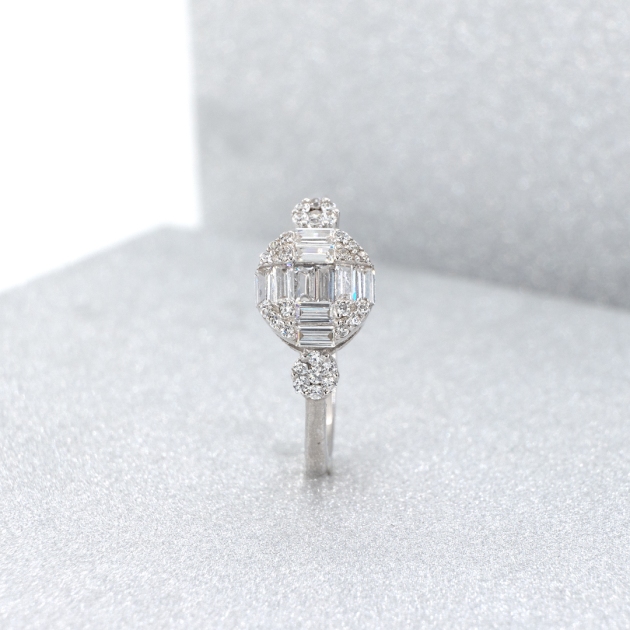 Silver ring-diamondlite-for woman