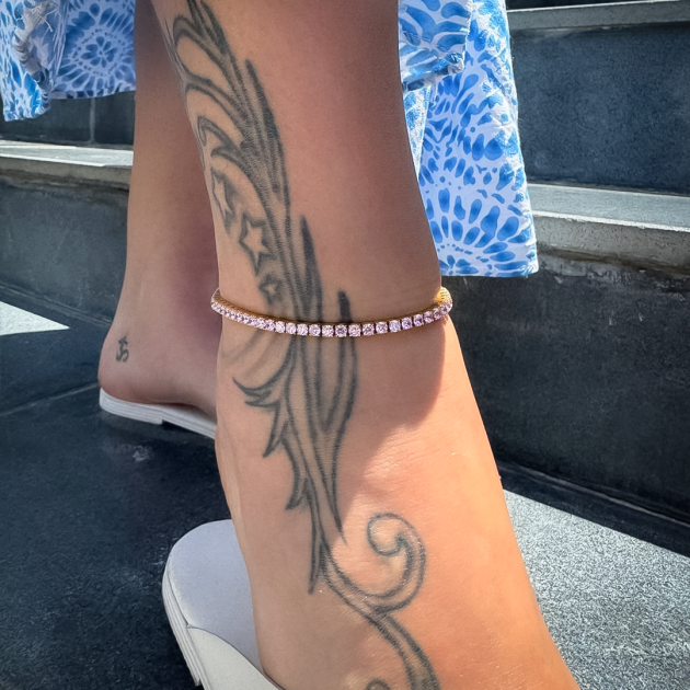 Stainless steel anklet-diamondlite-for woman