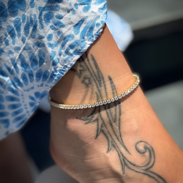 Stainless steel anklet-diamondlite-for woman
