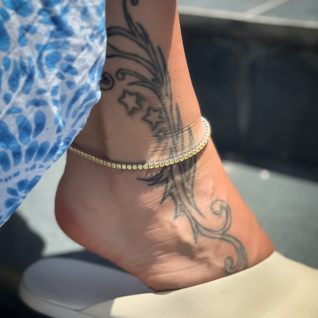 Stainless steel anklet-diamondlite-for woman