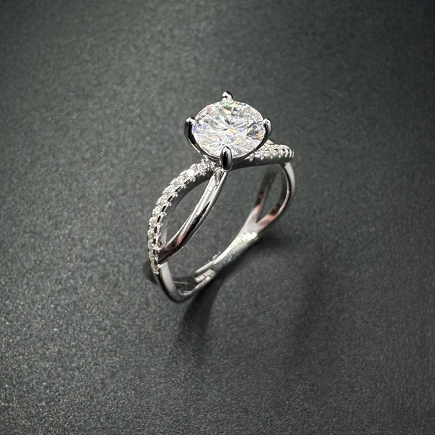 Silver ring-moissanite-for woman