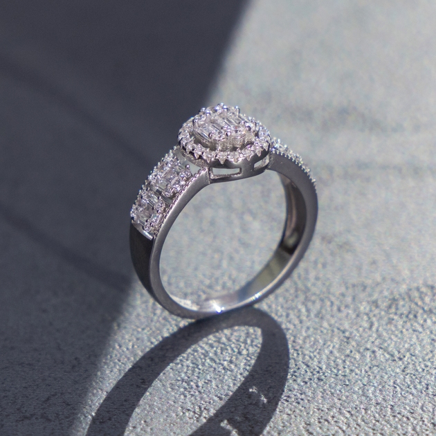 Silver ring-diamondlite-for woman