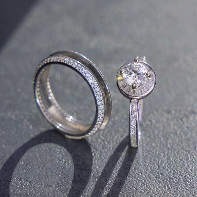 Silver ring-diamondlite-for woman