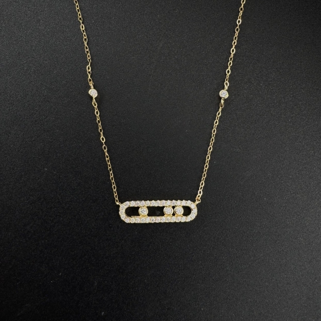 Silver pendant gold rhodium