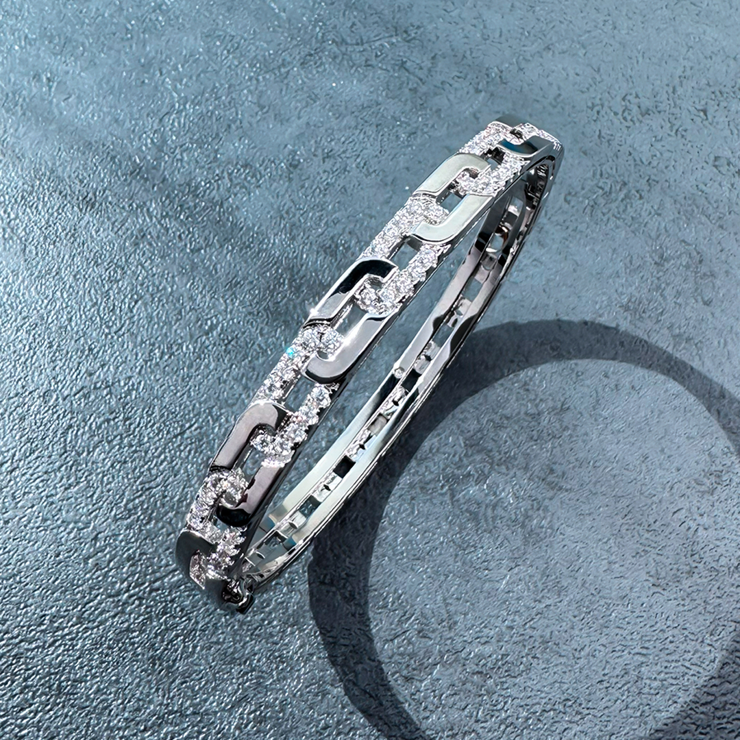 Alloy Gold Plated Link Bangle - Image 6