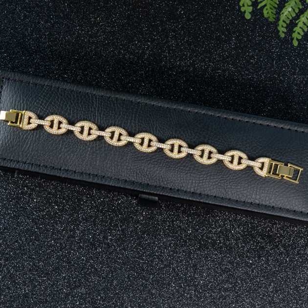 Alloy Gold Plated Geometric Link Bracelet