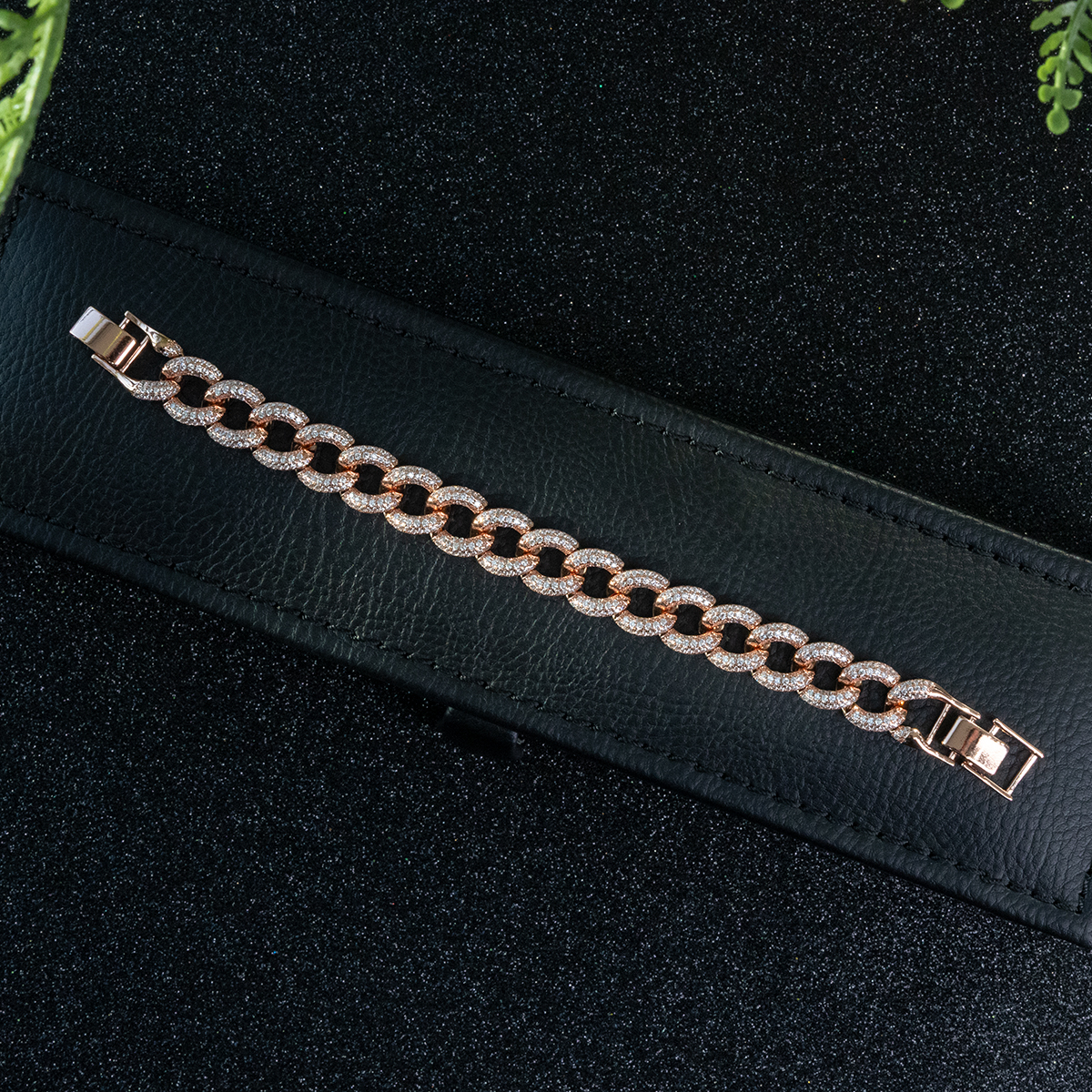Alloy Gold Plated Cuban Link Bracelet