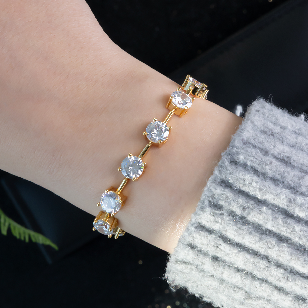 Alloy Gold Plated Tennis Bracelet 5MM - Image 6