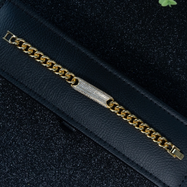Alloy Gold Plated ID Chain Bracelet