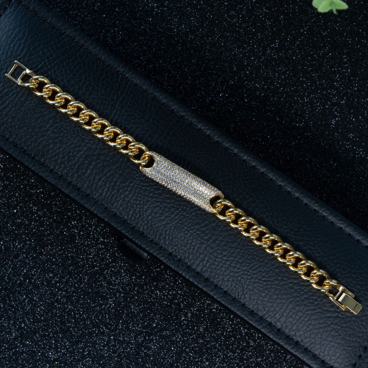 Alloy Gold Plated ID Chain Bracelet