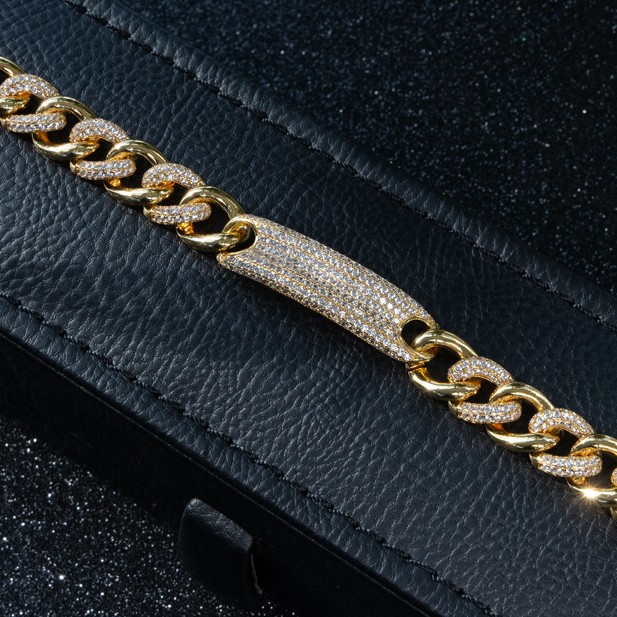 Alloy Gold Plated ID Chain Bracelet - Image 2