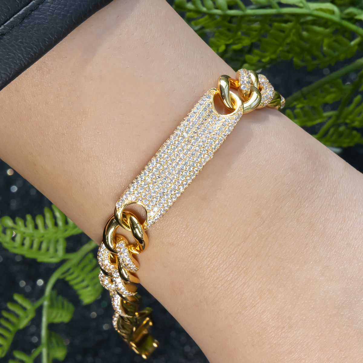 Alloy Gold Plated ID Chain Bracelet - Image 3