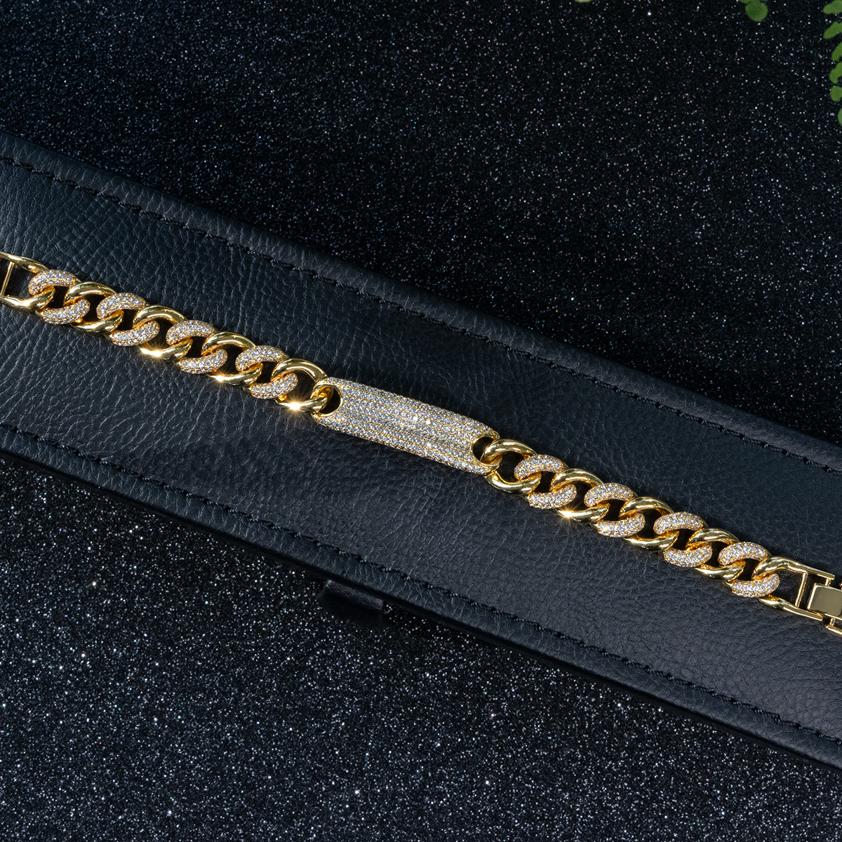 Alloy Gold Plated ID Chain Bracelet