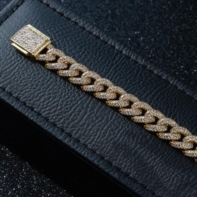 Alloy Gold Plated Cuban Link Bracelet