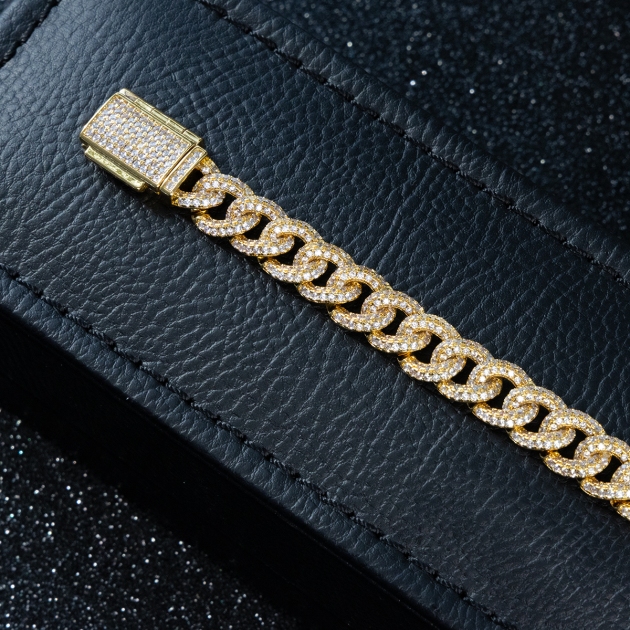 Alloy Gold Plated Cuban Link Bracelet