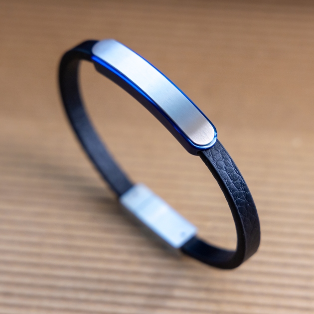 Men’s Genuine Leather & Stainless Steel 316L Bracelet
