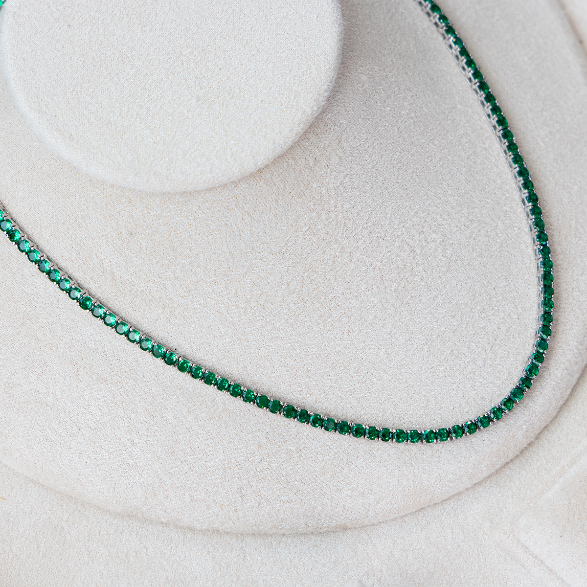 925 Sterling Silver Green Diamondlite 3mm Set - Image 5