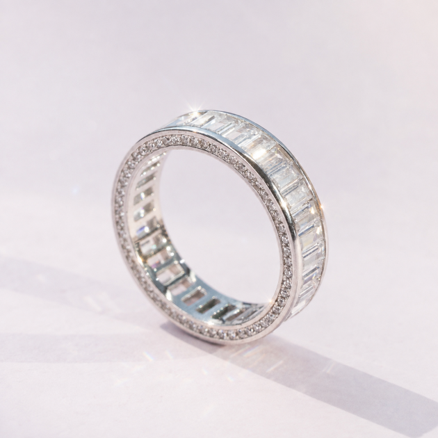 Diamondlite Baguette Eternity Band in 925 Silver