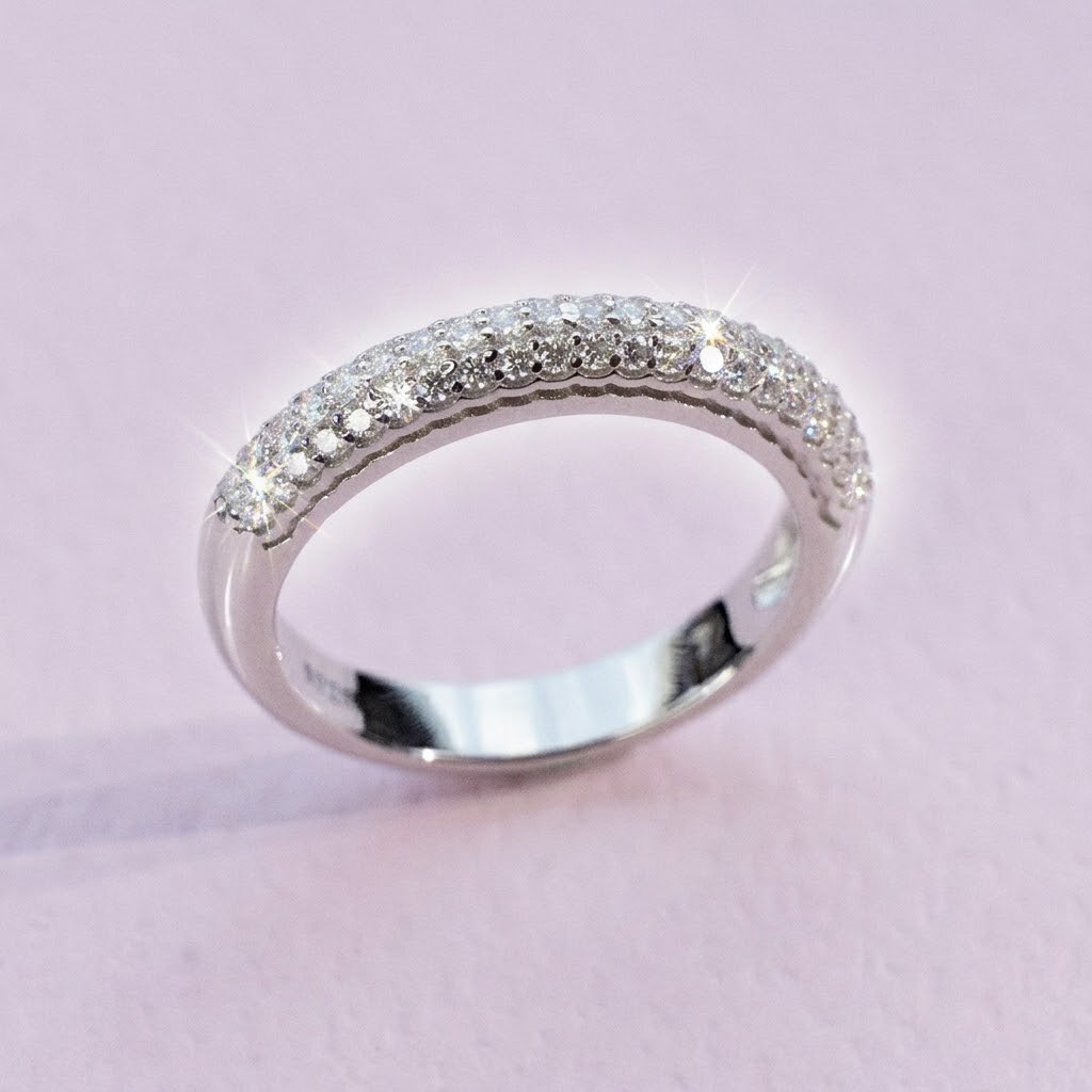 Lab Moissanite Half Eternity Ring in 925 Silver - Image 2