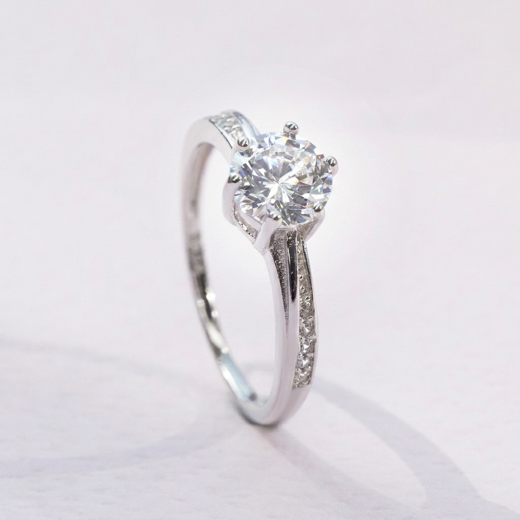 Diamondlite Round Channel Accent Ring in 925 Silver