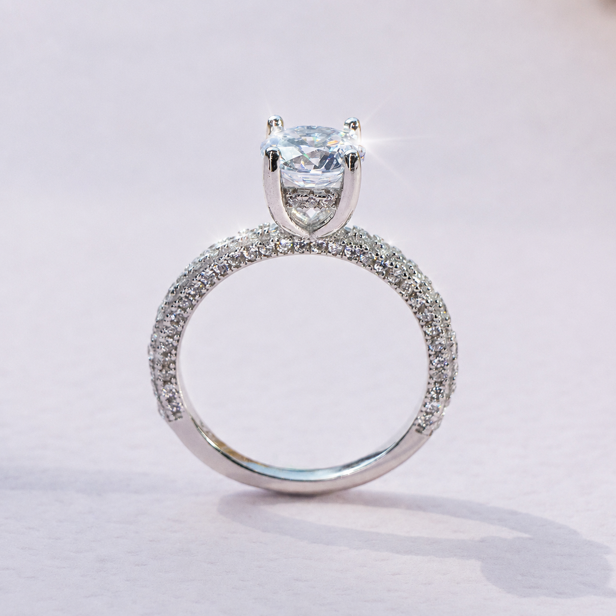 Diamondlite Round Pavé Ring in 925 Silver - Image 2