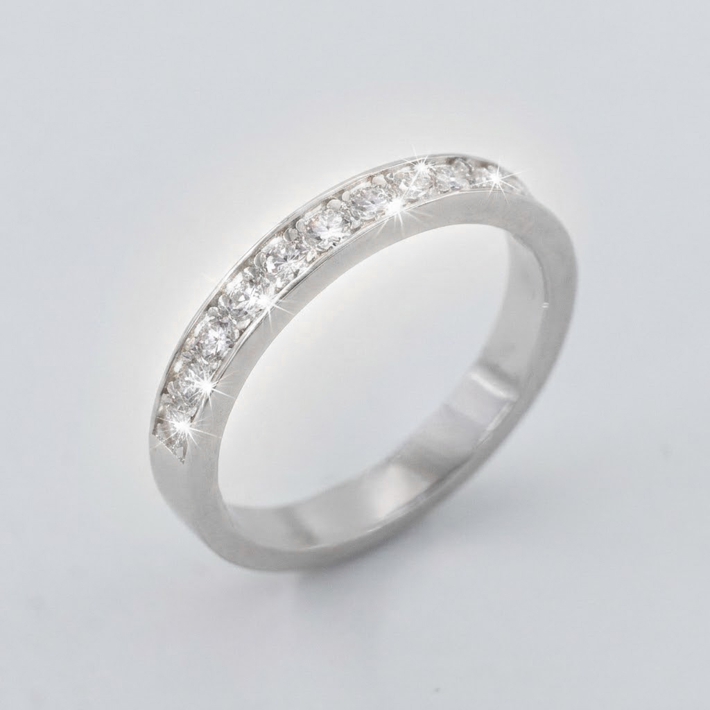 Lab Moissanite Channel-Set Half Eternity Ring in 925 Silver - Image 2