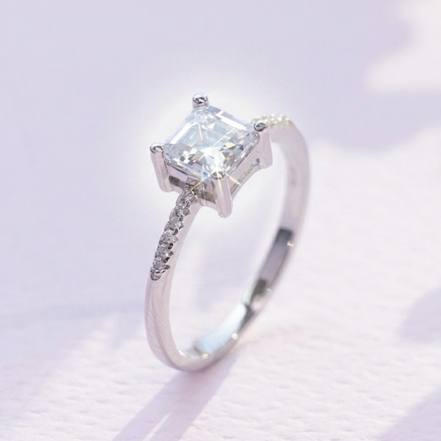Diamondlite Princess Cut Ring in 925 Silver