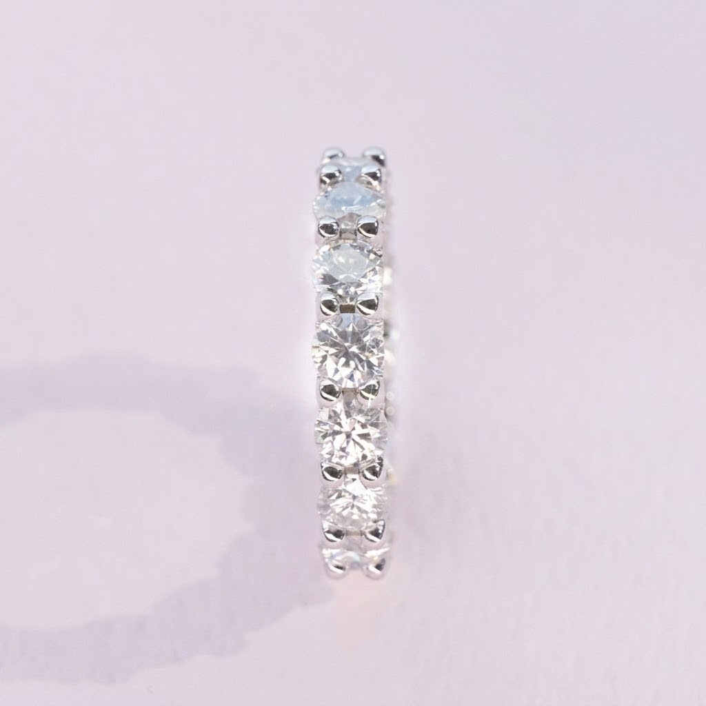 Lab Moissanite Round Eternity Ring in 925 Silver - Image 3