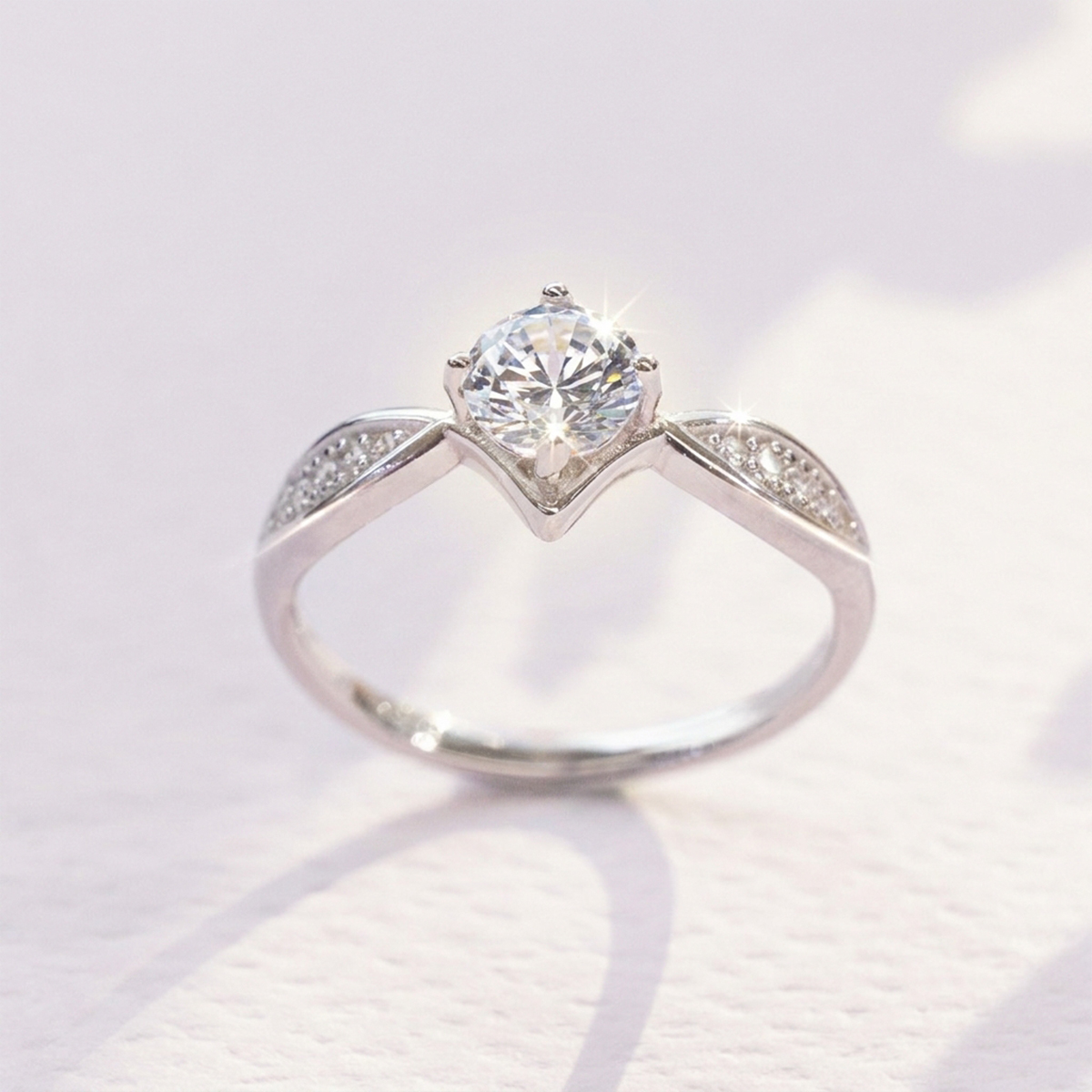 Diamondlite Round Chevron Ring in 925 Silver - Image 3