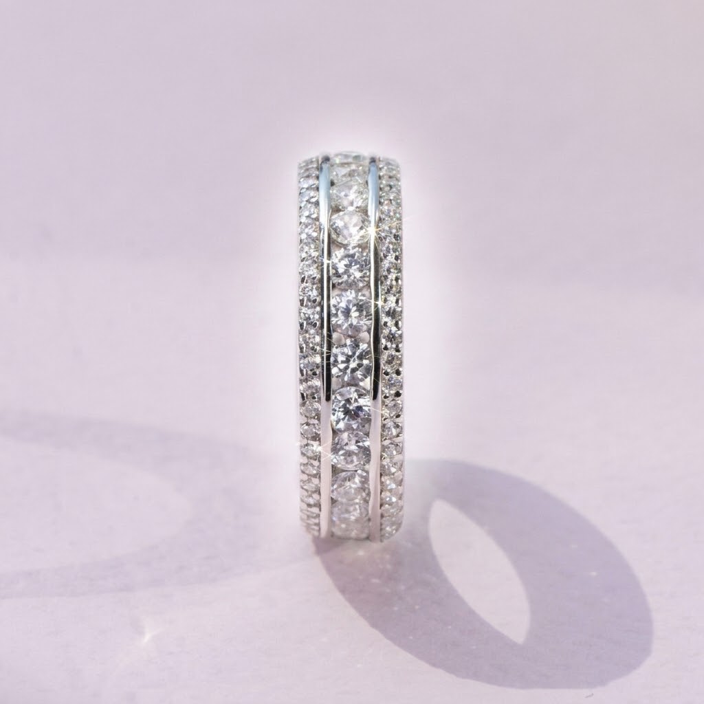Diamondlite Triple Row Eternity Band in 925 Silver - Image 2