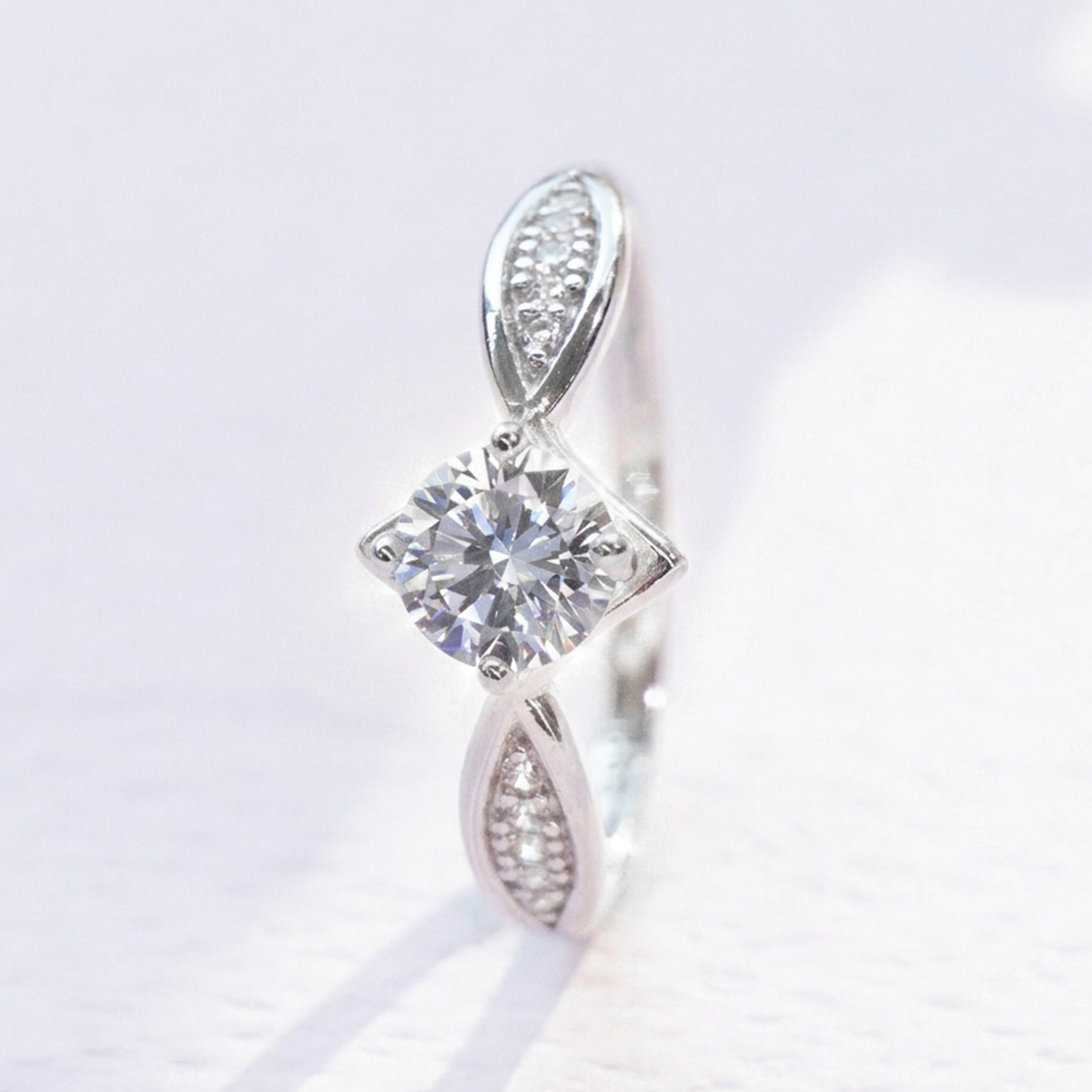 Diamondlite Round Chevron Ring in 925 Silver - Image 2