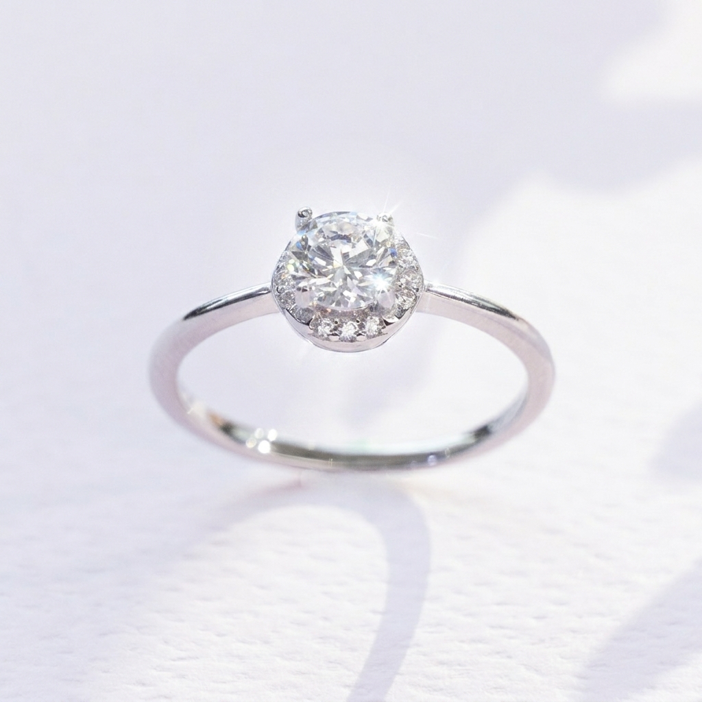 Diamondlite Round Halo Ring in 925 Silver - Image 2