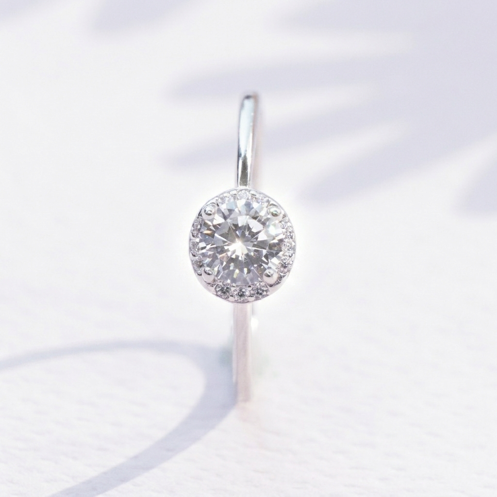 Diamondlite Round Halo Ring in 925 Silver - Image 3