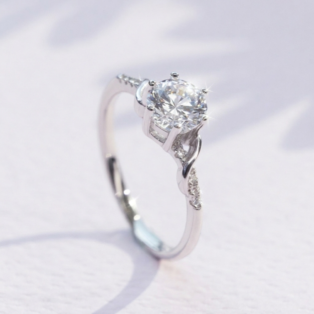 Diamondlite Round Twist Accent Ring 925 Silver