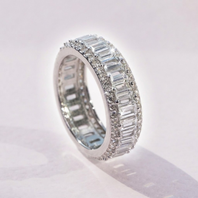 Diamondlite Baguette & Round Eternity Ring in 925 Silver