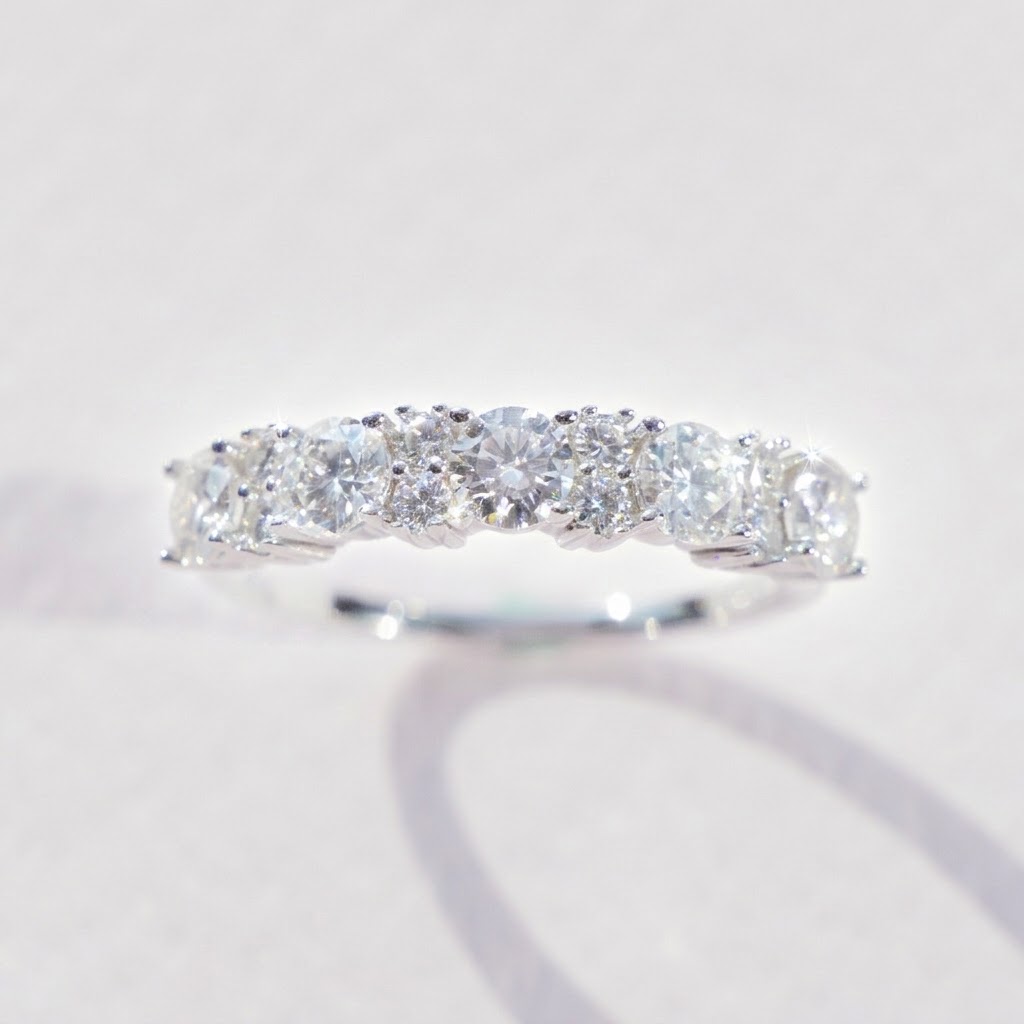Lab Moissanite Round Half Eternity Ring in 925 Silver - Image 2