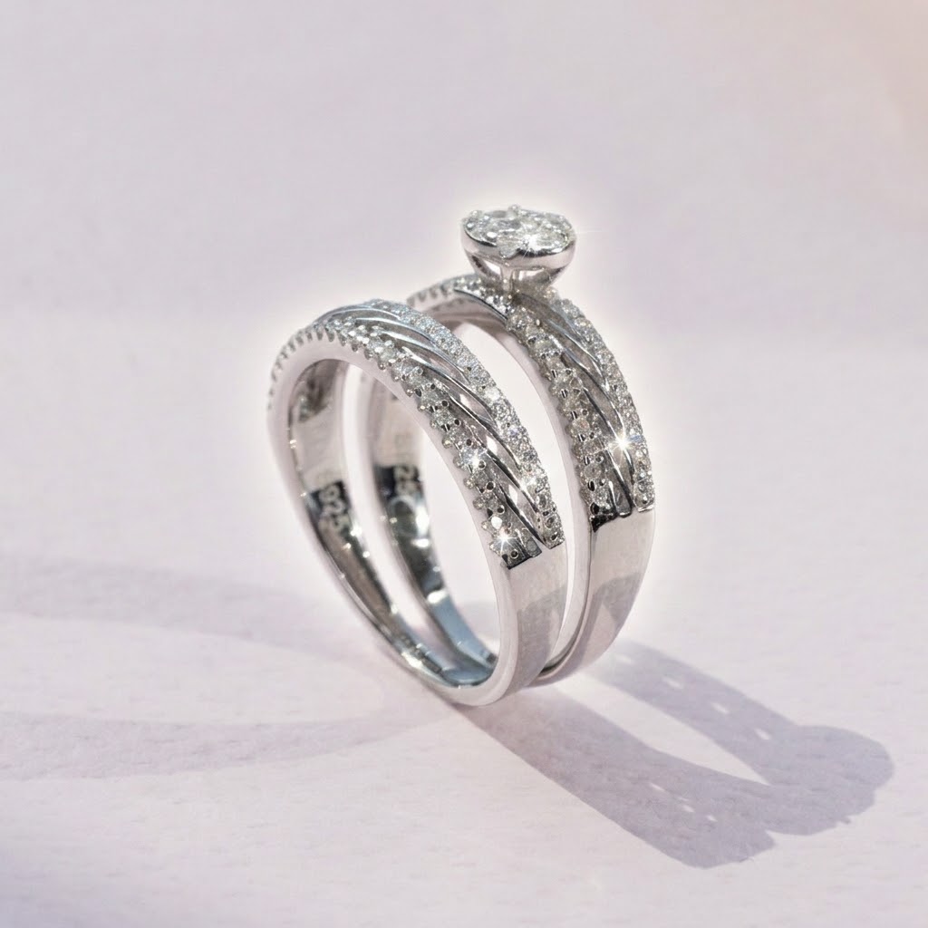 Diamondlite Bridal Ring Set in 925 Silver - Image 2