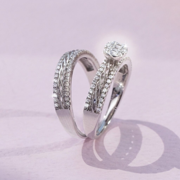 Diamondlite Bridal Ring Set in 925 Silver