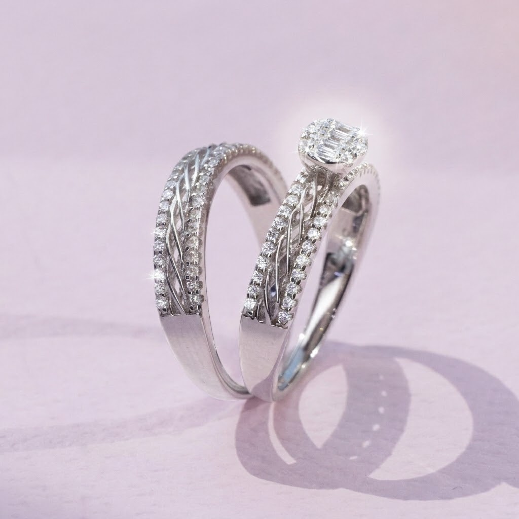Diamondlite Bridal Ring Set in 925 Silver