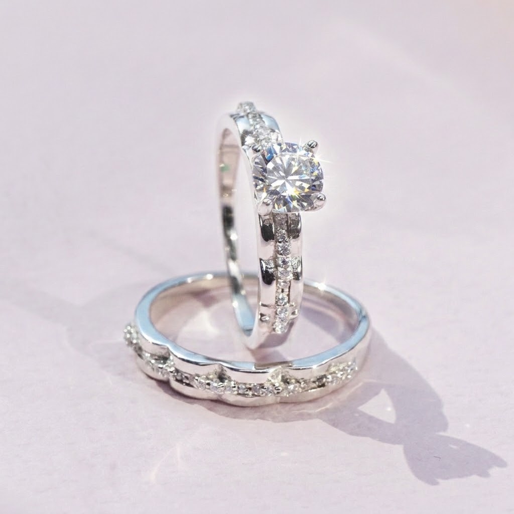 Diamondlite Round Bridal Ring Set in 925 Silver - Image 2