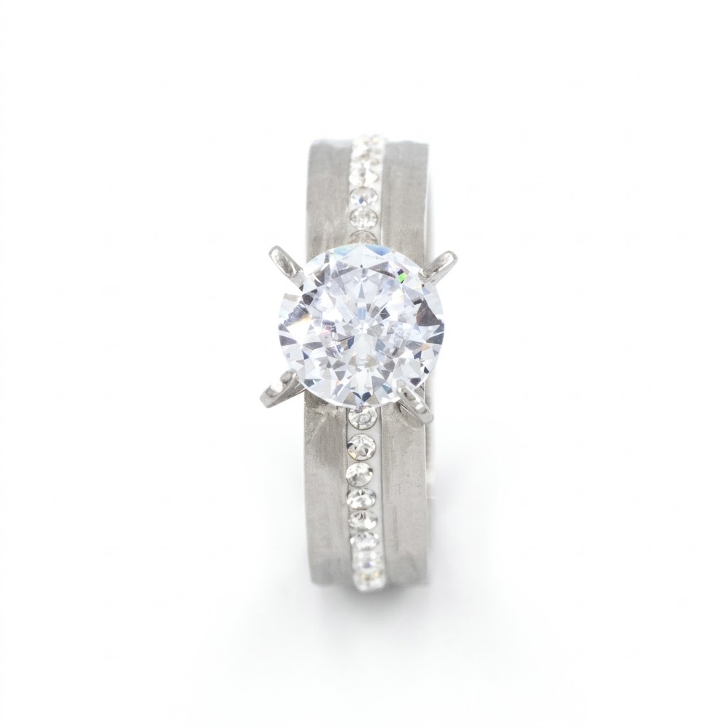 316L Stainless Steel Diamondlite Solitaire Ring - Image 3