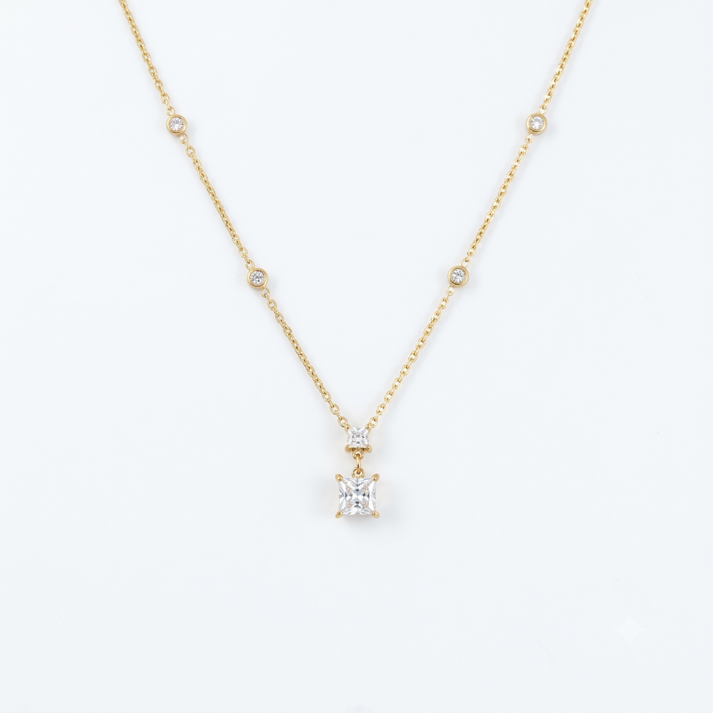 316L Stainless Steel Diamondlite Drop Necklace