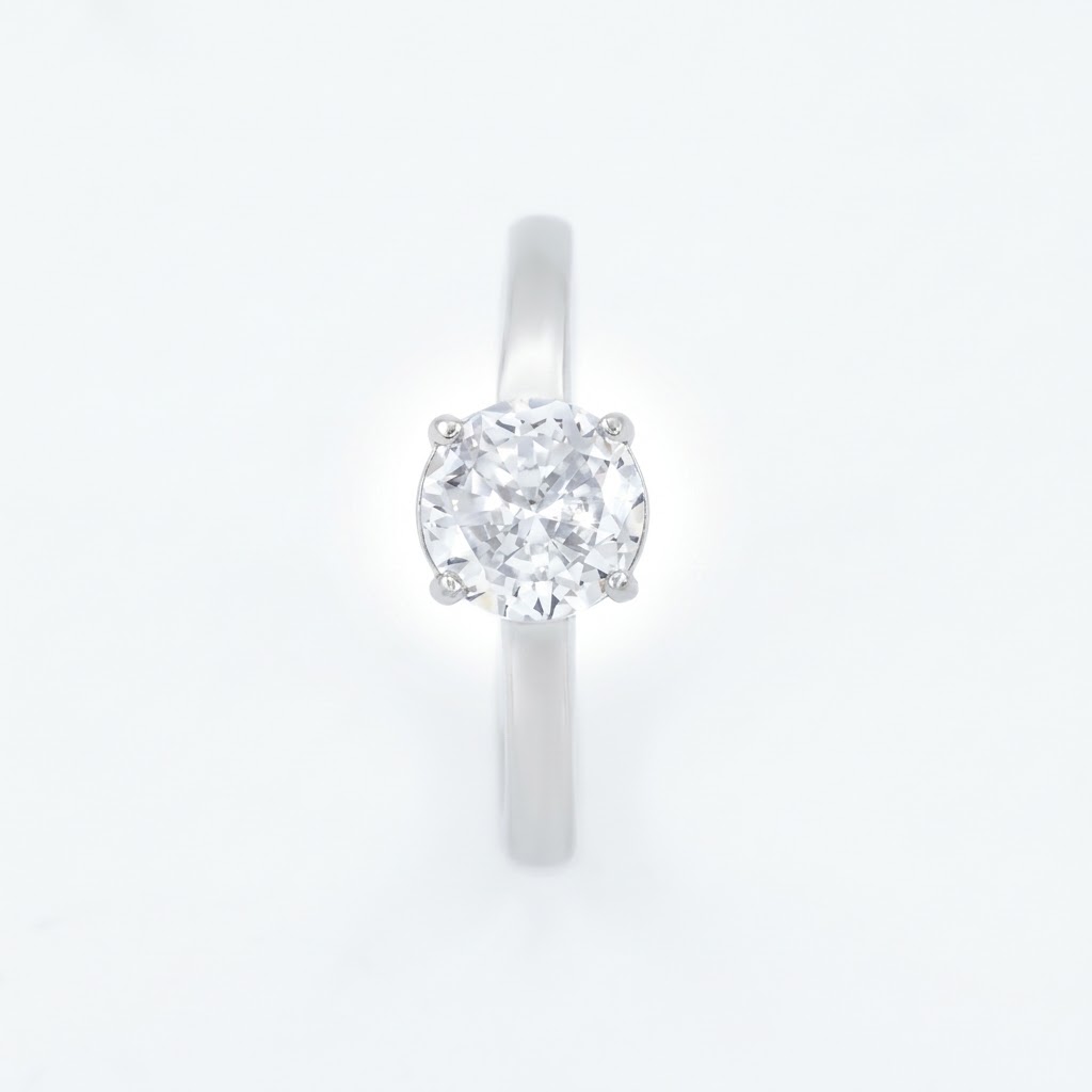 Round Solitaire 316L Stainless Steel Diamondlite Ring - Image 2