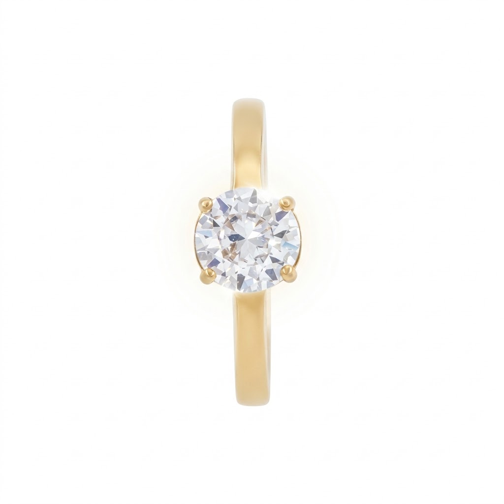 Round Solitaire 316L Stainless Steel Diamondlite Ring - Image 3
