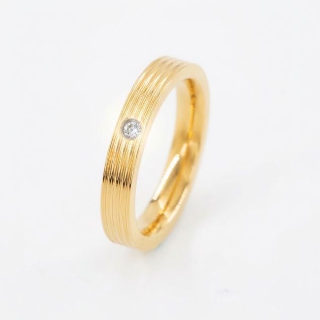 Single Stone Grooved Diamondlite Band Ring